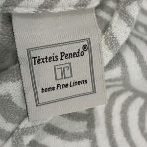 Texteis Penedo Throw Blanket Unisex OS Grey White Scallop Wave Cotton Portugal